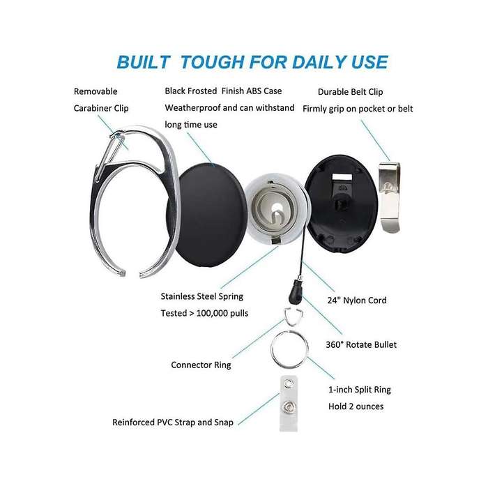 40 Pcs Retractable Id Badge Reel with Belt Clip and Key Ring, Heavy Duty Badge Holder for Doctors Nu