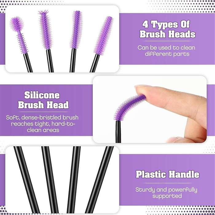40 Pcs Nook and Cranny Sewing Machine Cleaning Brushes, Reusable Silicone Dense Bristles Cleaning Br
