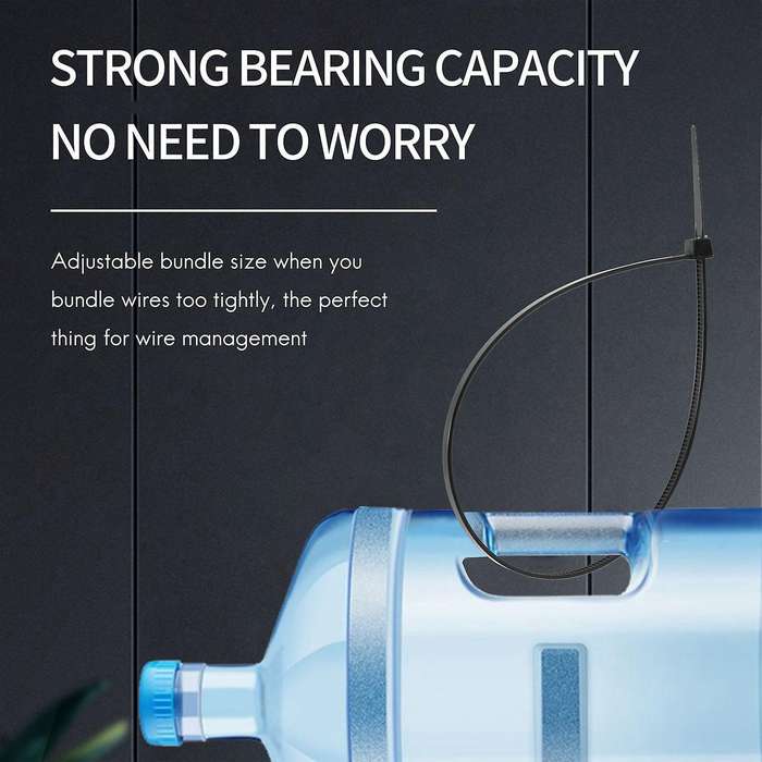 400 Pcs Black Cable Ties Plastic Nylon Zip Ties Self Locking Tie Wraps 2.5X100mm 2.5X200mm,3.6X300m