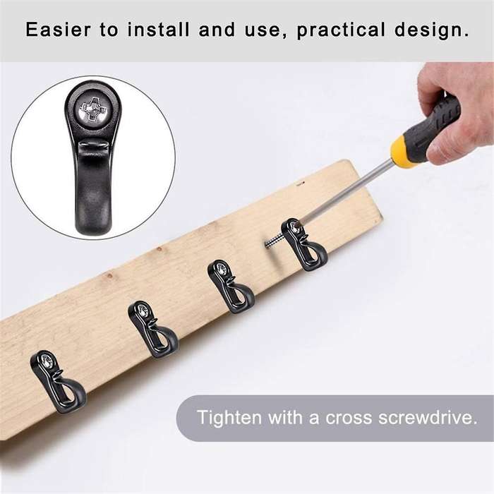 40pack Q-hanger Hooks, Christmas Lights Hanger Hooks with Screw for Garage Outdoor Release Wire Fai