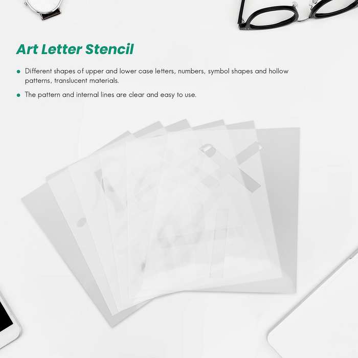 40pcs Art Letter Stencil Reusable Number Upper and Letters Mold Set Diy Handicraft Spray Drawing Mo
