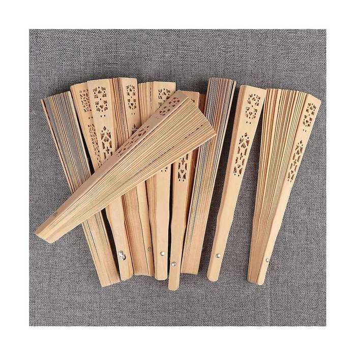 40pcs Wooden Hand Fans,8 Inch Foldable Wedding Hand Fans with Engraving,perfect for Birthdays,home D