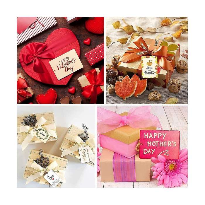 45pcs Blank Wooden Tags, 3.5 X 2.5inch for Crafts with Holes and 42.65 Ft Twine, for Christmas Gift