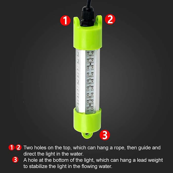 45W DC 12V Super Bright LED Fish Attractants Submersible Underwater Dock Night Fishing Light Lures