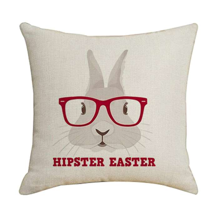 45X45cm Easter Pillowcase Rabbit Printed Sofa Cushion Cover Decoration Car Room Pillow Case