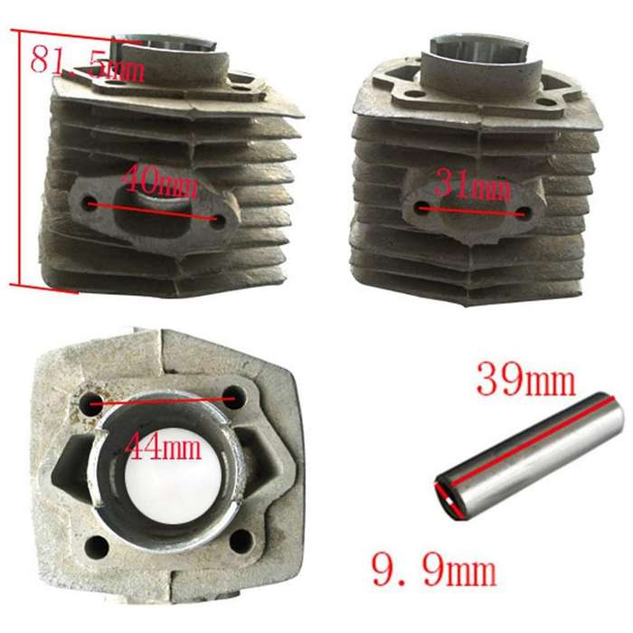 47mm Cylinder Head Kit and Piston Kit Ring, Suitable for 80CC Electric Bicycle Engine Parts