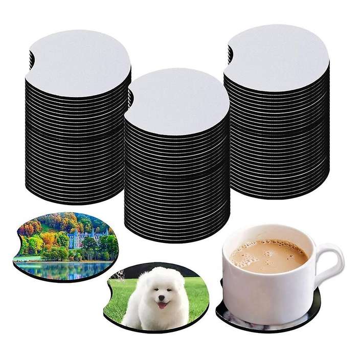 48 PCS Sublimation Coasters Blanks Bulk, 2.75 Inch Circular Opening Blanks Sublimation Car Coasters