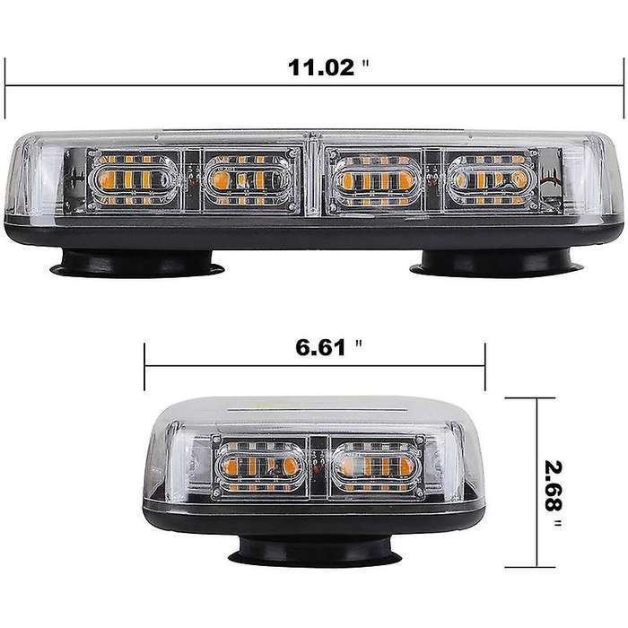 48 LED Roof Top Strobe Lights, High Visibility Emergency Safety Warning LED Mini Strobe Light Bar wi