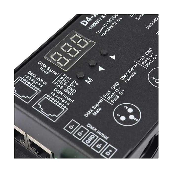 4ch D4-xe Dmx Decoder Controller Pwm Flicker Free Dimming 12v-36v Digital Display 2000hz 500hz for R