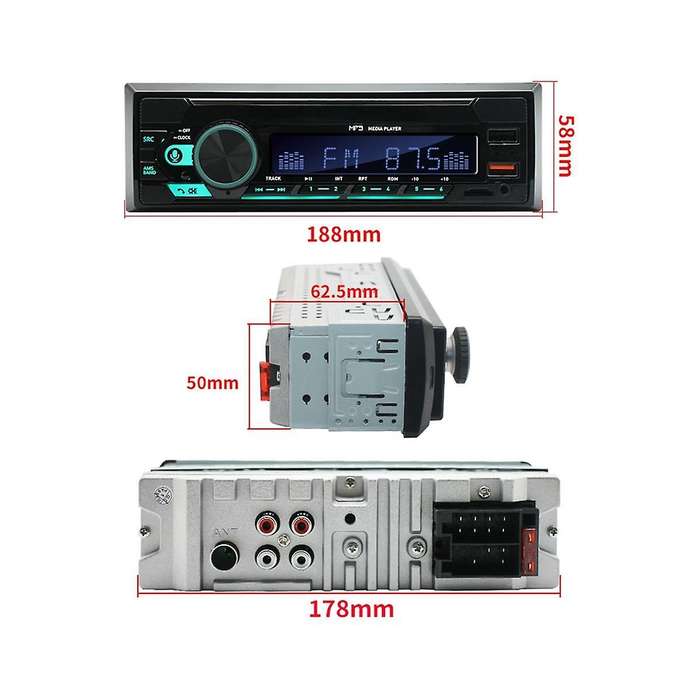 4channel 45w Car Radio Car Bluetooth Mp3 Player Multifunction Plug-in U Disk Car Radio with Multi-c