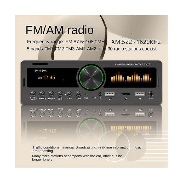 4channel 60w Bluetooth Car Radio Car Mp3 Player Multifunction Plug-in U Disk Car Radio with Multi-co