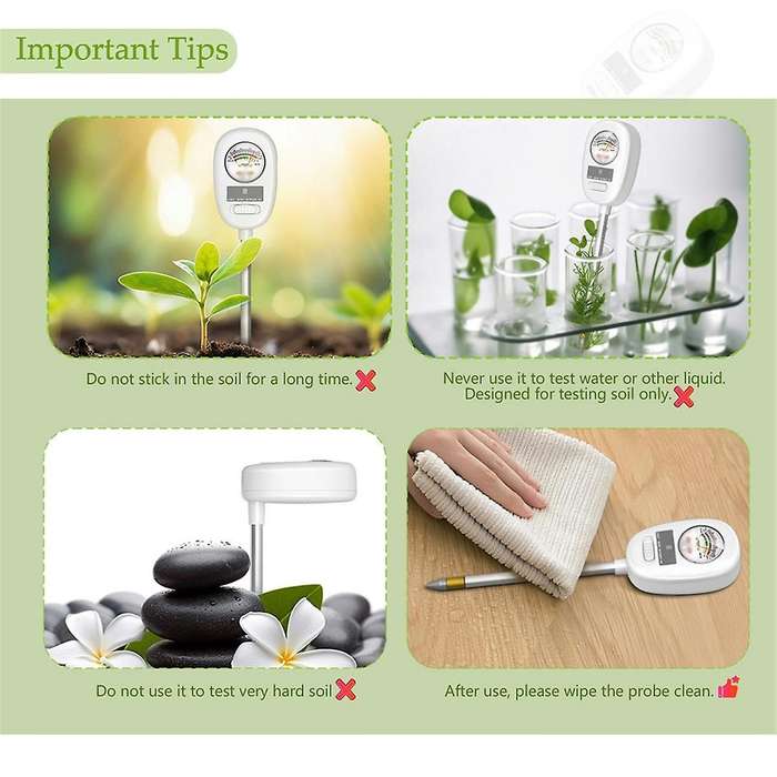 4-In-1 Soil PH Meter Light and Moisture Nutrient Tester Indoor Potting Soil Acidity Meter Plant Gard