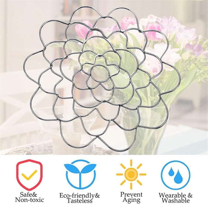 4In Flower Arrangement Holder,Flower Stainless Steel Lid Arranger Lids Metal Insert Floral Round Flo