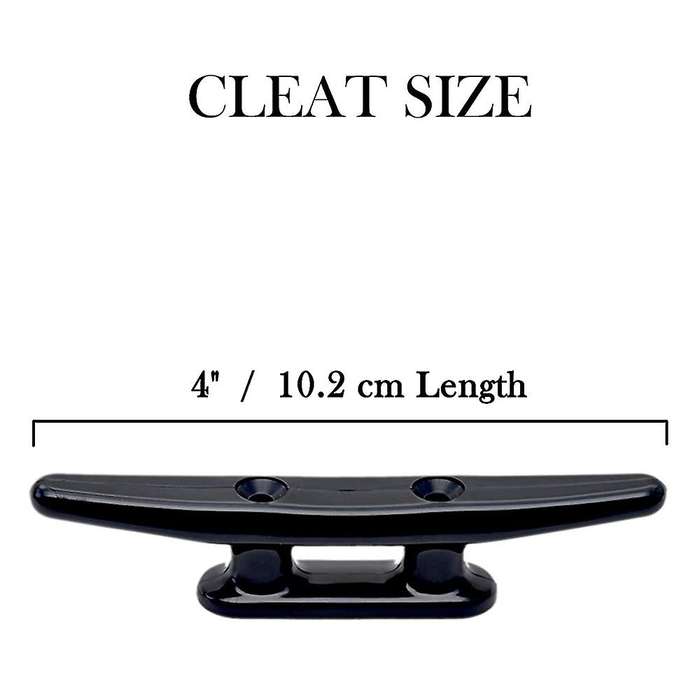 4Pack 4 Inch Black Boat Cleat Cleats Boat Dock Cleats Boat Canoe Cleat Black Strong Nylon Cleats