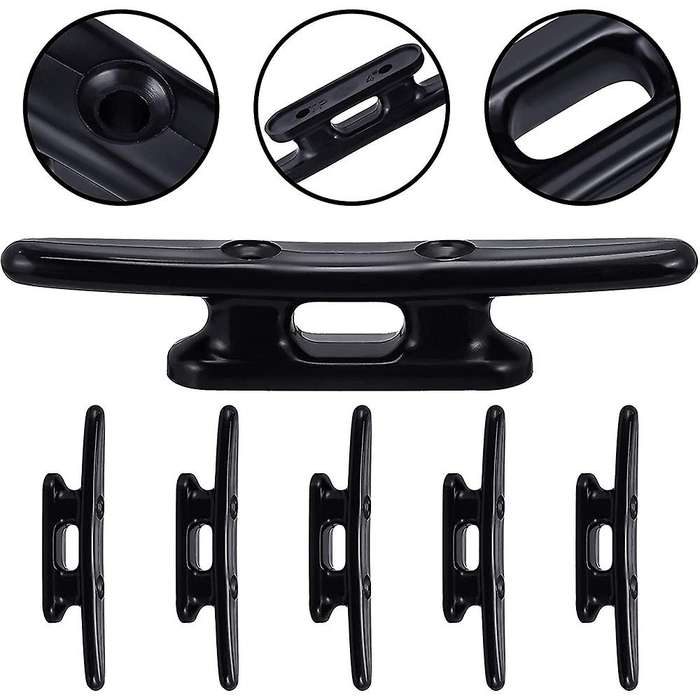 4Pack 4 Inch Black Boat Cleat Cleats Boat Dock Cleats Boat Canoe Cleat Black Strong Nylon Cleats