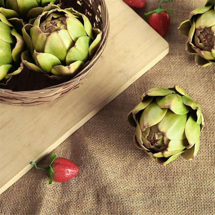4pack Artificial Artichoke Vegetables and Fruits for Home Wedding Party Table Decoration (green)