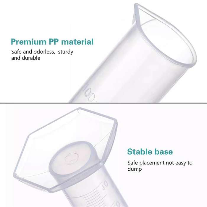 4-Pack of Plastic Gradient Cylinders, with 4 Pipettes, 1 Plastic Funnel and 2 Brushes