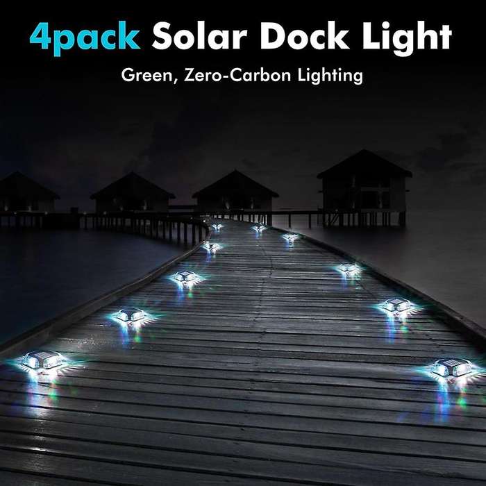 4pack Solar Pool Deck Lights Pool Side Floor Lights,Outdoor Above Ground and Inground Swimming Pools