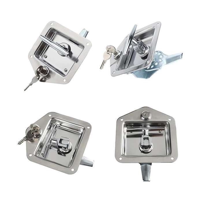 4pack Stainless Steel Car Trailer Door Latch T-handle Locking Trailer Door Latch Paddle Entry Door L