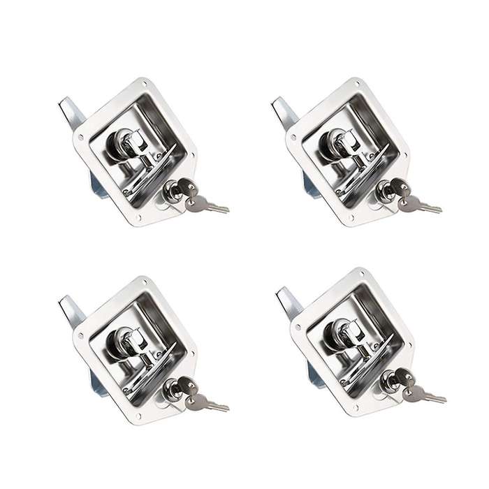 4pack Stainless Steel Car Trailer Door Latch T-handle Locking Trailer Door Latch Paddle Entry Door L