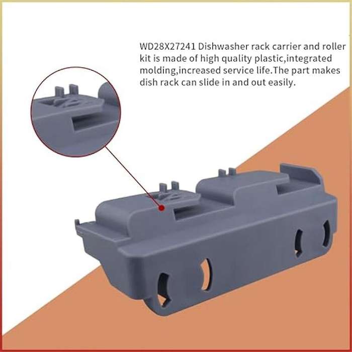 4Pack WD28X27241 Dishwasher Baskets Rack Carrier and Roller Kit Replacement Part for Dishwasher Lowe