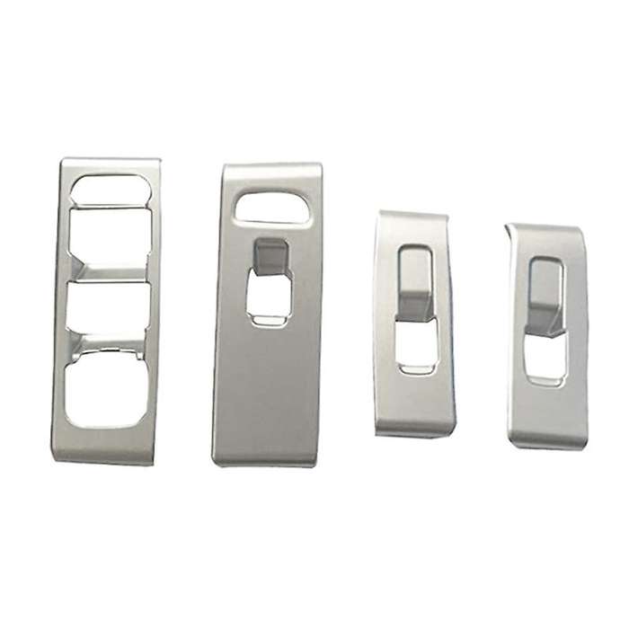 4Pc Car Interior Window Lift Switch Button Cover Molding Trim for XC40 2017-2020 Chrome Accessories