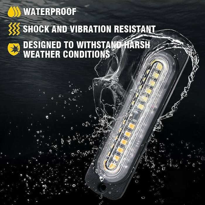 4PCS 12 LED Flush Mount Side Marker Emergency Warning Strobe Light White/Amber