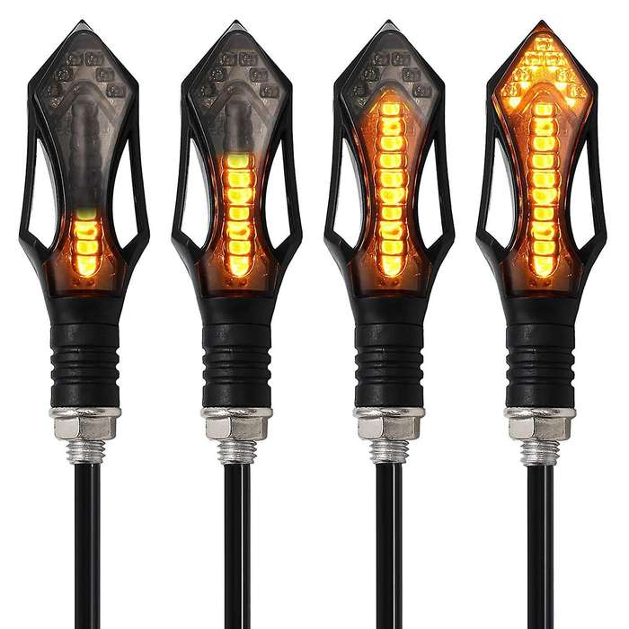 4PCS 12V Motorcycle Indicators Flowing Motorbike Turn Signal Lights Motorbike Indicators Turning Ind