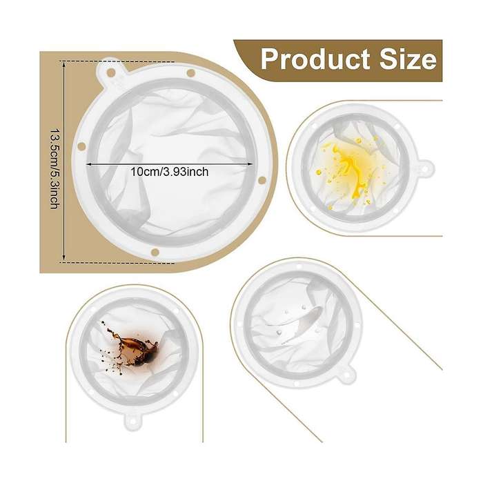 4pcs 200 Mesh Food Filter Strainer Sieve Fine Mesh Nylon Mesh Colander Plastic Mesh Sieve for Filte