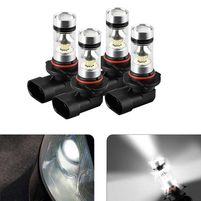 4Pcs 9005 9006 Combo LED Headlight Kit Fog Lamps Bulbs White High Low Beam