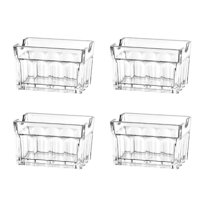 4Pcs Acrylic Sugar Packet Holder Sugar Bag Storage Container Dish Display Sachets Tissue Bowl