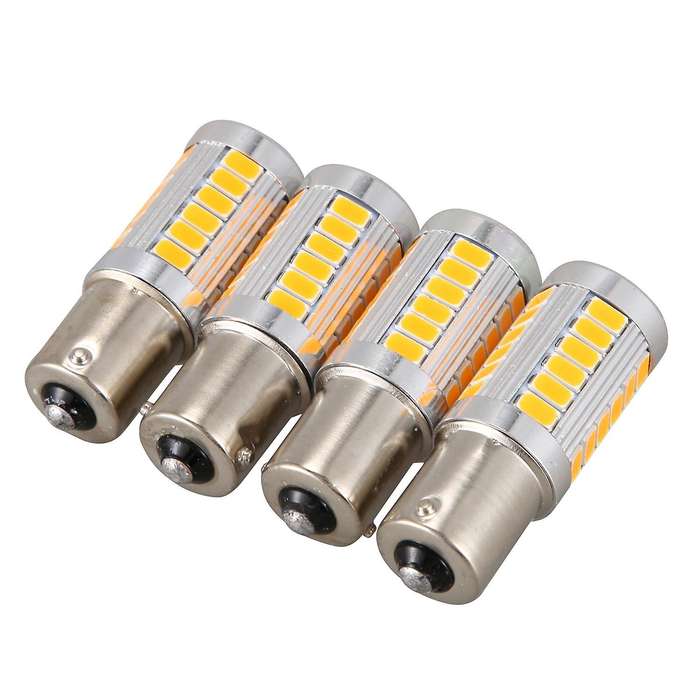 4pcs Amber 1156PY BAU15S PY21W Led 33SMD Car Tail Turn Brake Reverse Signal Bulb Y