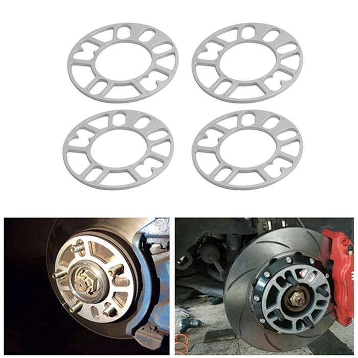 4pcs Aluminum Wheel Spacers Shims Plate Auto Wheel Spacers 5mm Stud for 4x100 4x114.3 5x100 5x108 5