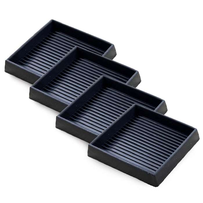 4Pcs Anti- Furniture Pads- 2x2In Square Rubber Anti Skid Caster Cups, Leg Coasters-Couch, Chair, Bed