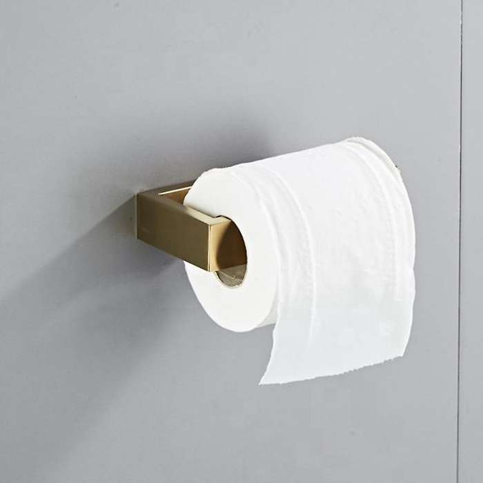 4Pcs Bathroom Hardware Accessories Set Stainless Steel Brushed Gold 16 Inch Towel Bar+Toilet Paper H