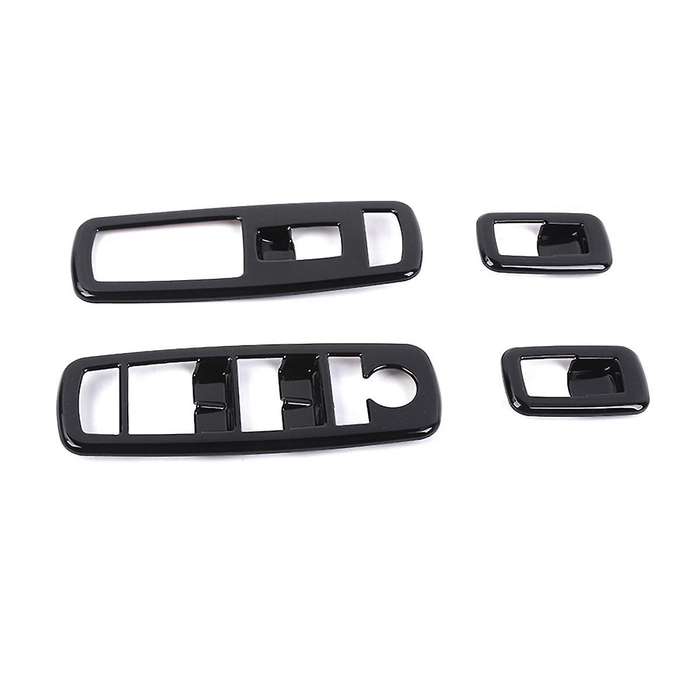 4pcs Black Car Inner Window Lift Trim Switch Panel Cover for Ram 2010-2017/charger Durango 2011-202