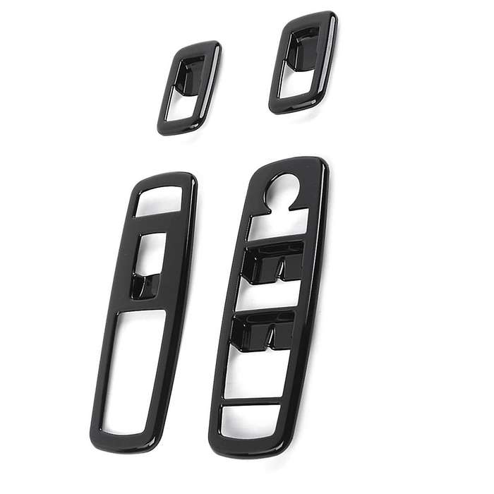 4Pcs Black Car Inner Window Lift Trim Switch Panel Cover for RAM 2010-2017/Charger Durango 2011-2021