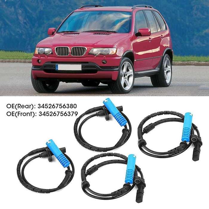 4Pcs Car ABS Wheel Speed Sensor for - X5 E53 2000-2006 34526756380 34526756573 34526756379 345267520