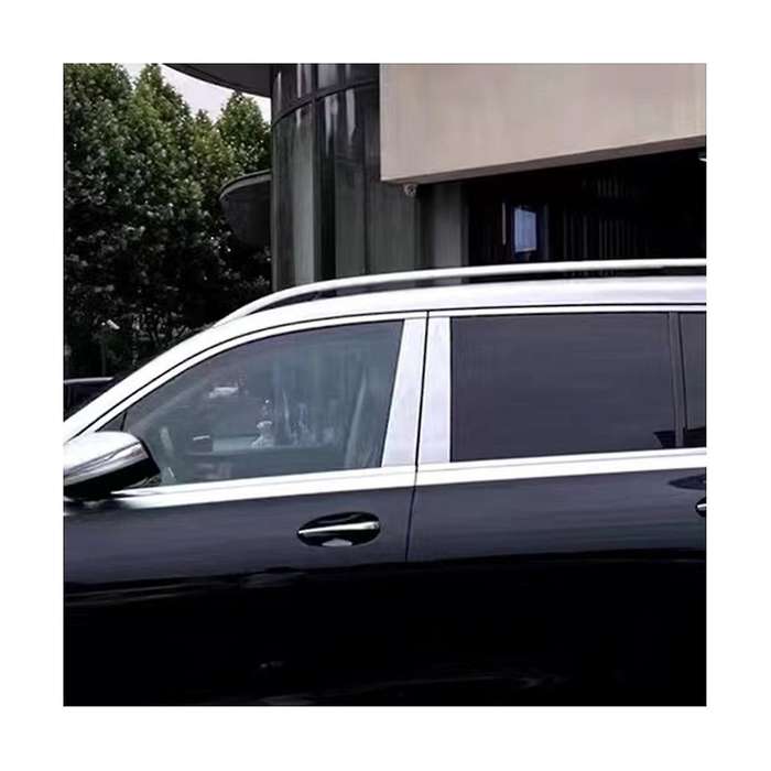 4pcs Car Exterior Door Window B Pillar Strip Sticker for Class 2020-2023 Chrome Aluminium Trim Pane