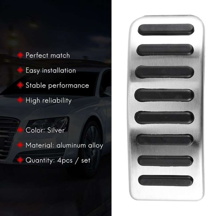 4Pcs Car Rest Accelerator Brake Pedal for Golf 4 R32 -A3 SEAT