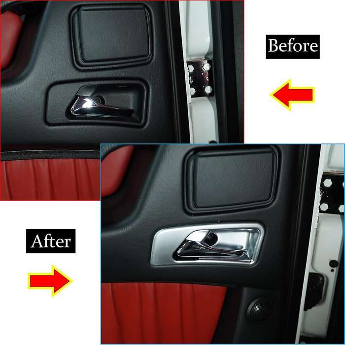 4PCS Car Silver Inner Door Handle Bowl Cover Trim for G Class W463 G63 G500 2007-2010