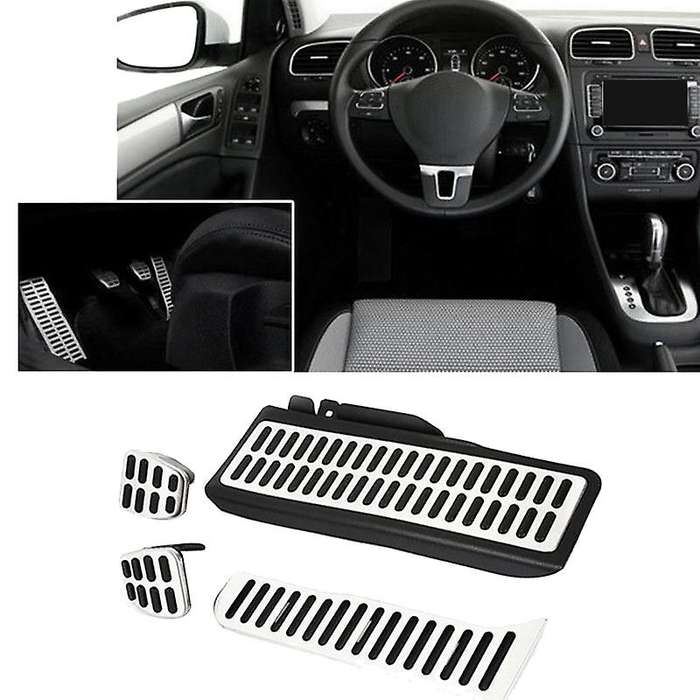 4Pcs Car Stainless Gas Brake Pedal Clutch Pedal for MK5 Golf 5 6