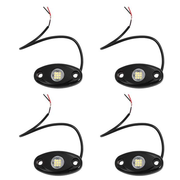 4Pcs Car Under Wheel Lights 800LM 9 LED Rock Light for Off-Road
