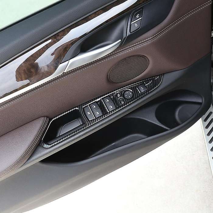 4Pcs Car Window Button Switch Panel Frame Trim Cover for X5 F15 2014-2018 X6 F16 2015-2018 LHD Acces