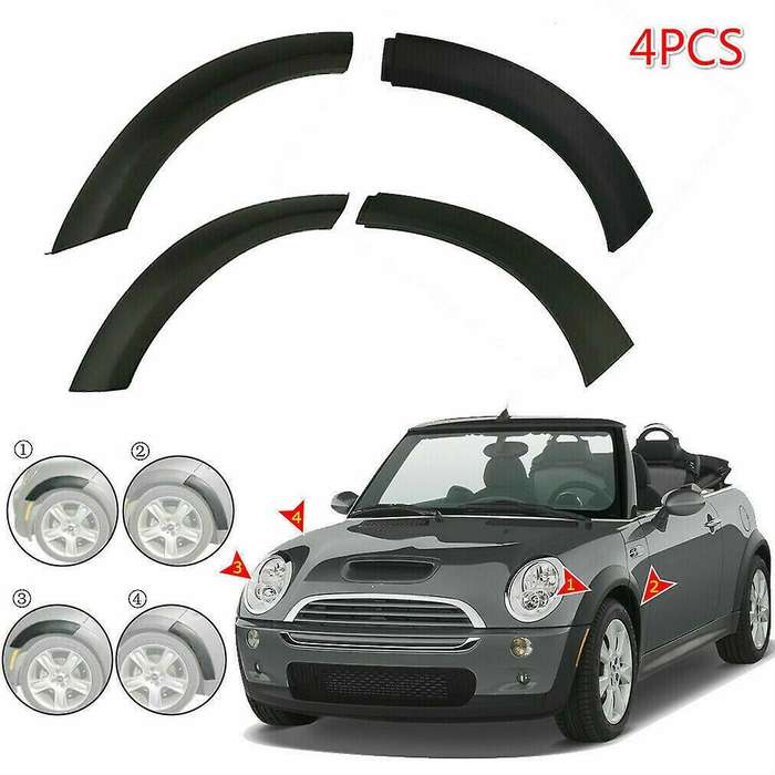 4Pcs Car Wheel Eyebrow Upper Arch Trim Rubber for 2002-2008 51131505864 51131505865
