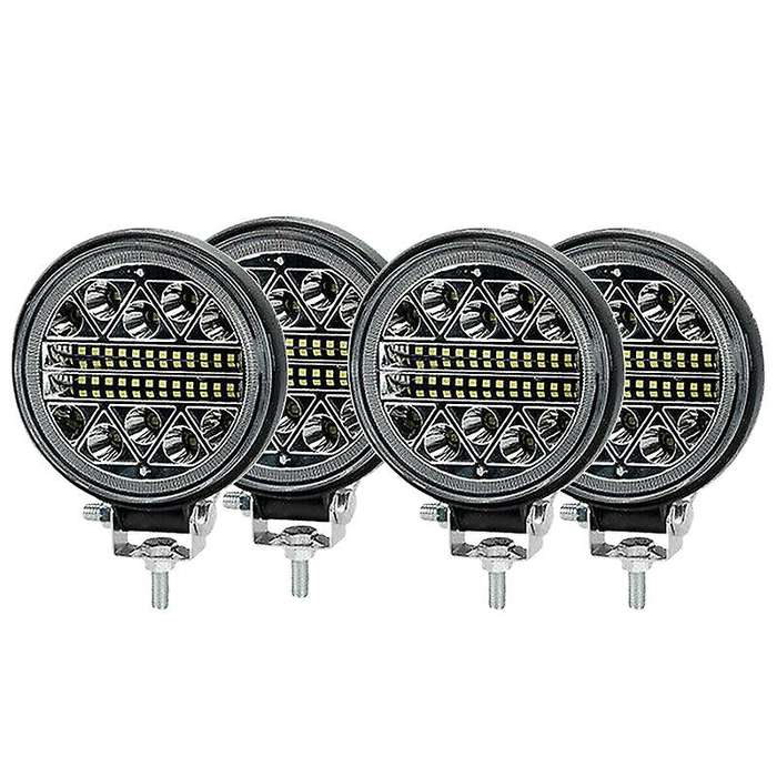 4PCS Car Work Light 9-30V 102W LED Round Spotlight Car Headlight for SUV ATV Off-Road Super Bright D