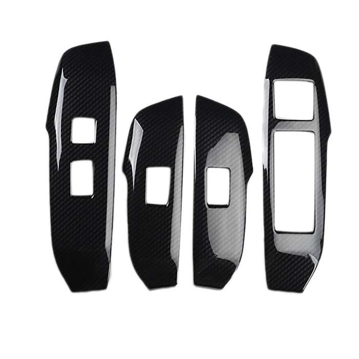 4PCS Carbon Fiber Car Window Switch Panel Adjust Cover Trim Stickers Window Button Decoration for NX