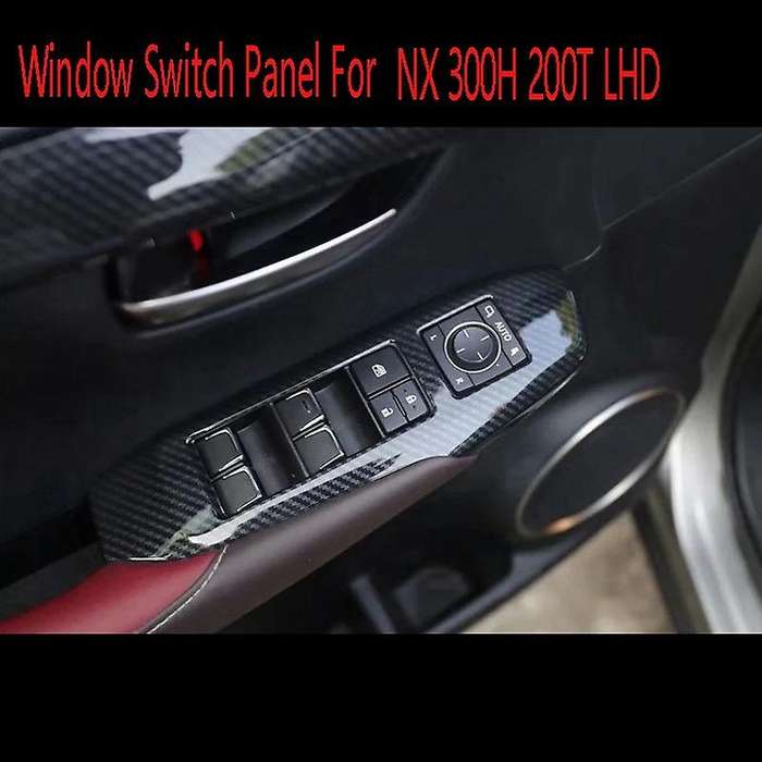 4PCS Carbon Fiber Car Window Switch Panel Adjust Cover Trim Stickers Window Button Decoration for NX