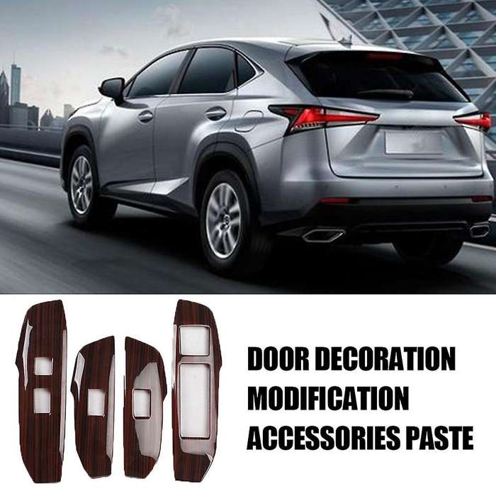 4PCS Carbon Fiber Car Window Switch Panel Adjust Cover Trim Stickers Window Button Decoration for NX
