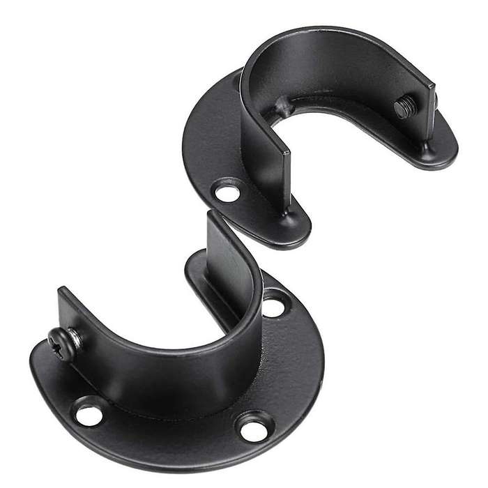 4pcs Closet Rod Brackets Support Flange Holders with Screws U Shaped Wardrobe Bracket Pole Socket En
